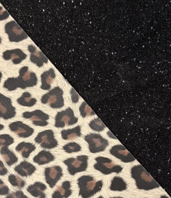 ENSEMBLE TAPIS/BONNET NOIR PAILLETTE+LEOPARD CDG