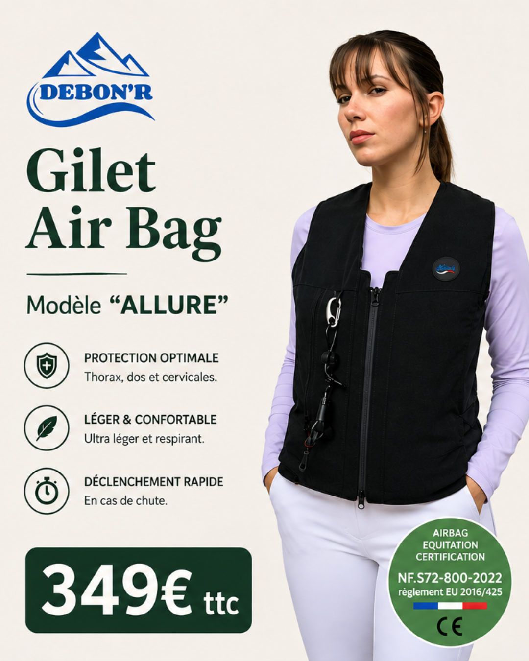 GILET AIRBAG "ALLURE" DEBON'AIR
